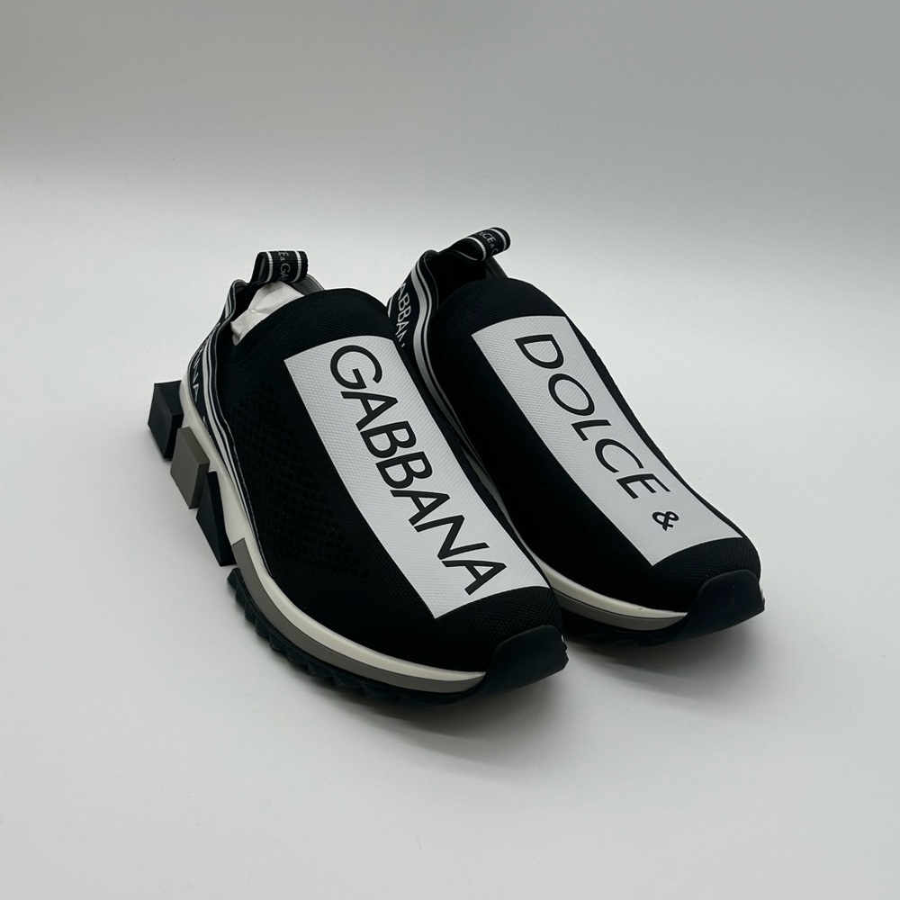 Dolce & Gabbana Black and White Logo Sneakers